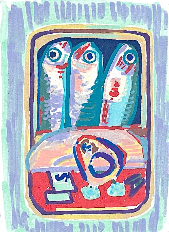 Sardines aceo art card