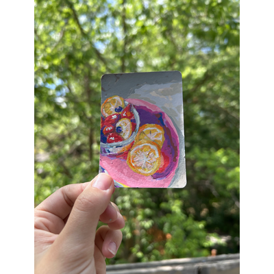 Lemon Strawberry aceo art card thumbnail 2