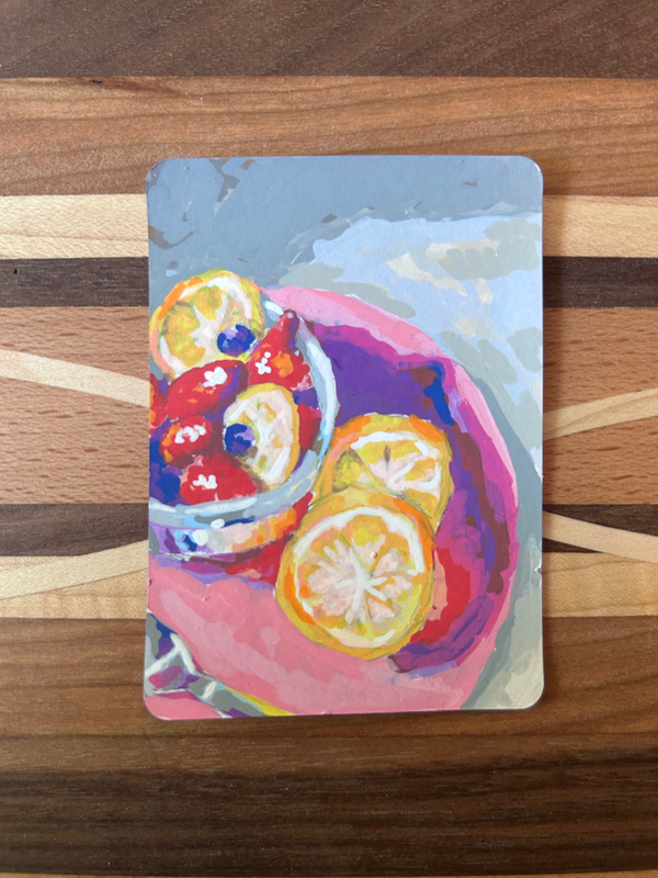 Lemon Strawberry aceo art card