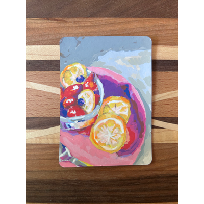 Lemon Strawberry aceo art card thumbnail 1