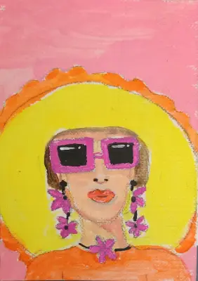 Painted Lady 'Jane' aceo art card thumbnail 1