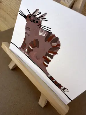 Brown Tabby Cat #1 aceo art card thumbnail 2