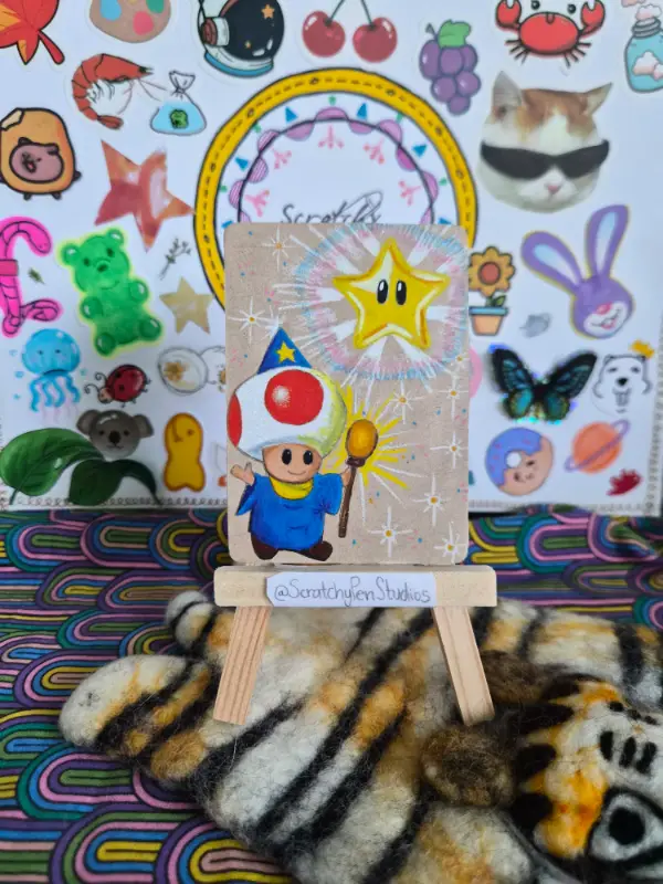 "Magical Toad" Fan Art, Toad aceo art card