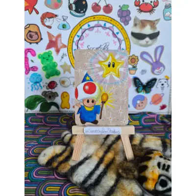 "Magical Toad" Fan Art, Toad aceo art card thumbnail 1
