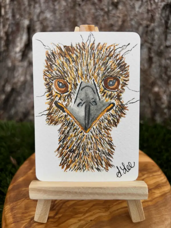 Manny the Emu aceo art card