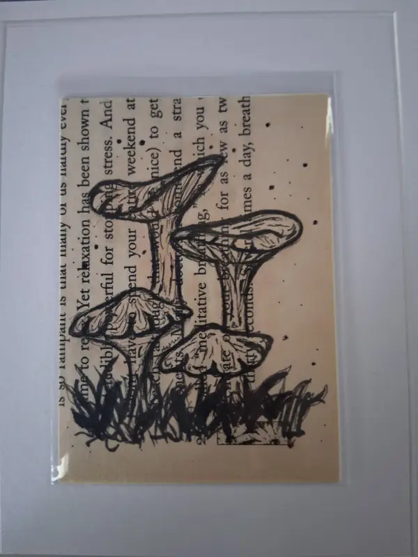 Mushrooms aceo art card