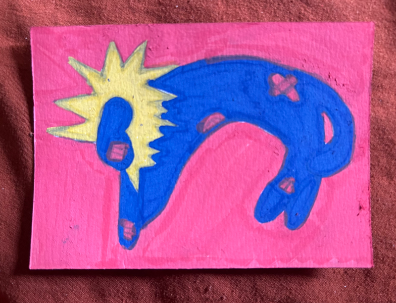 Wounded Lion aceo art card