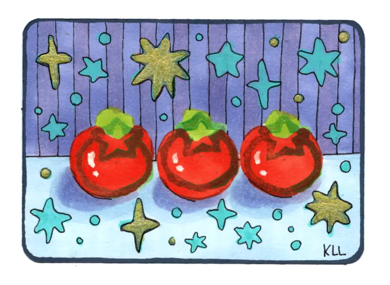 3 Tomatoes aceo art card