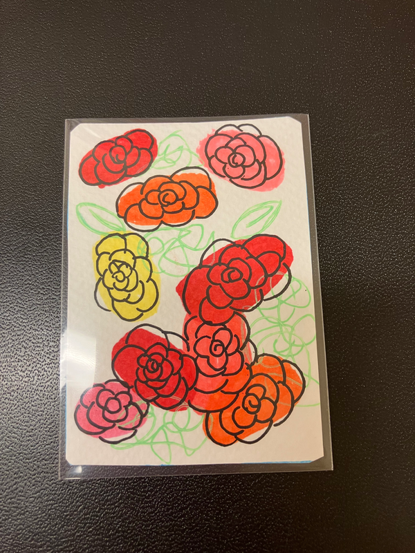 Flowers #4 aceo art card