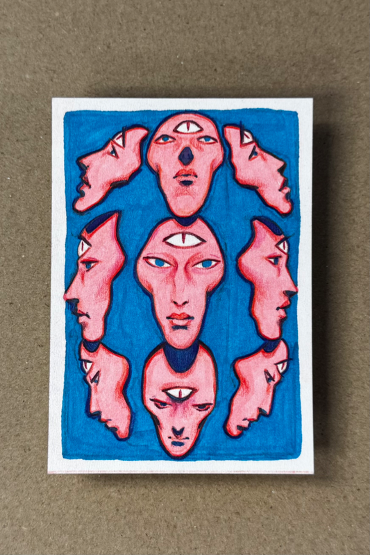 Visage aceo art card