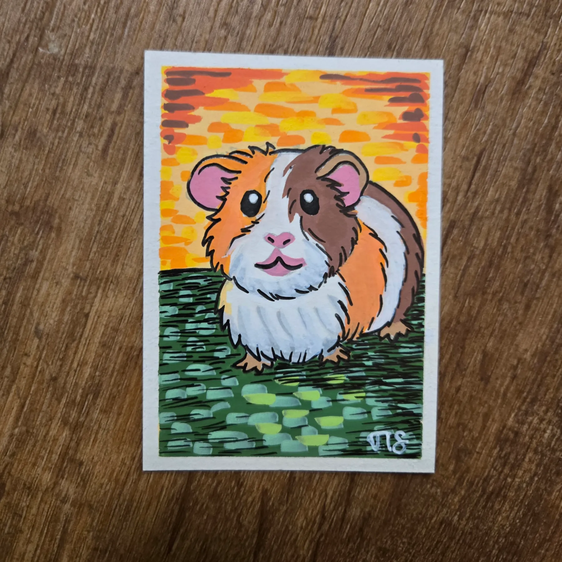 Hamster aceo art card