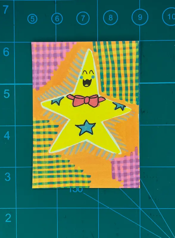 Clown Star aceo art card