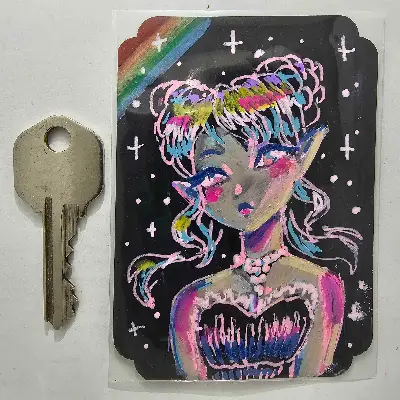 Rainbow Buns aceo art card thumbnail 3