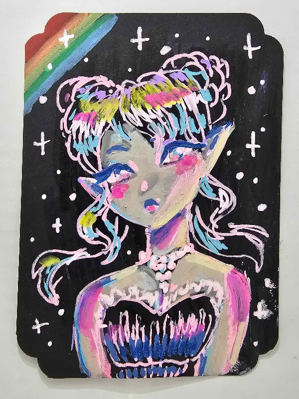 Rainbow Buns aceo art card