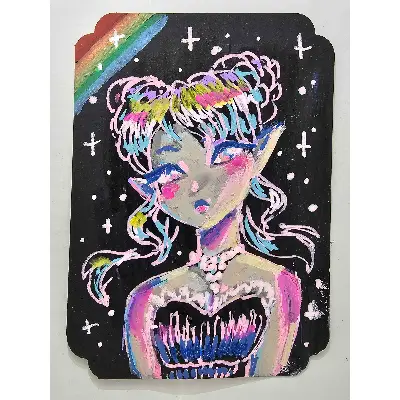 Rainbow Buns aceo art card thumbnail 1