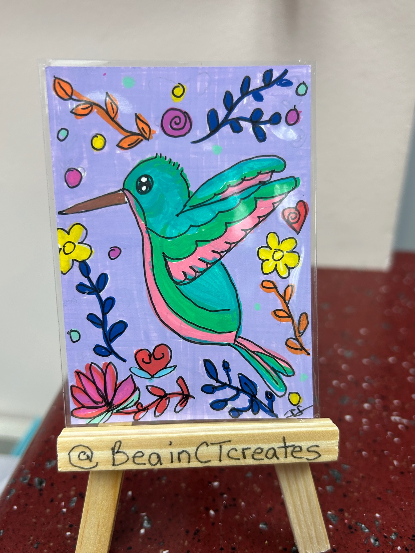 Hummingway aceo art card