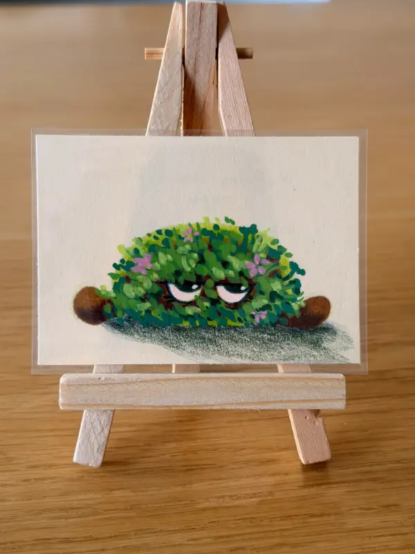 Grumpy Chia Pet aceo art card