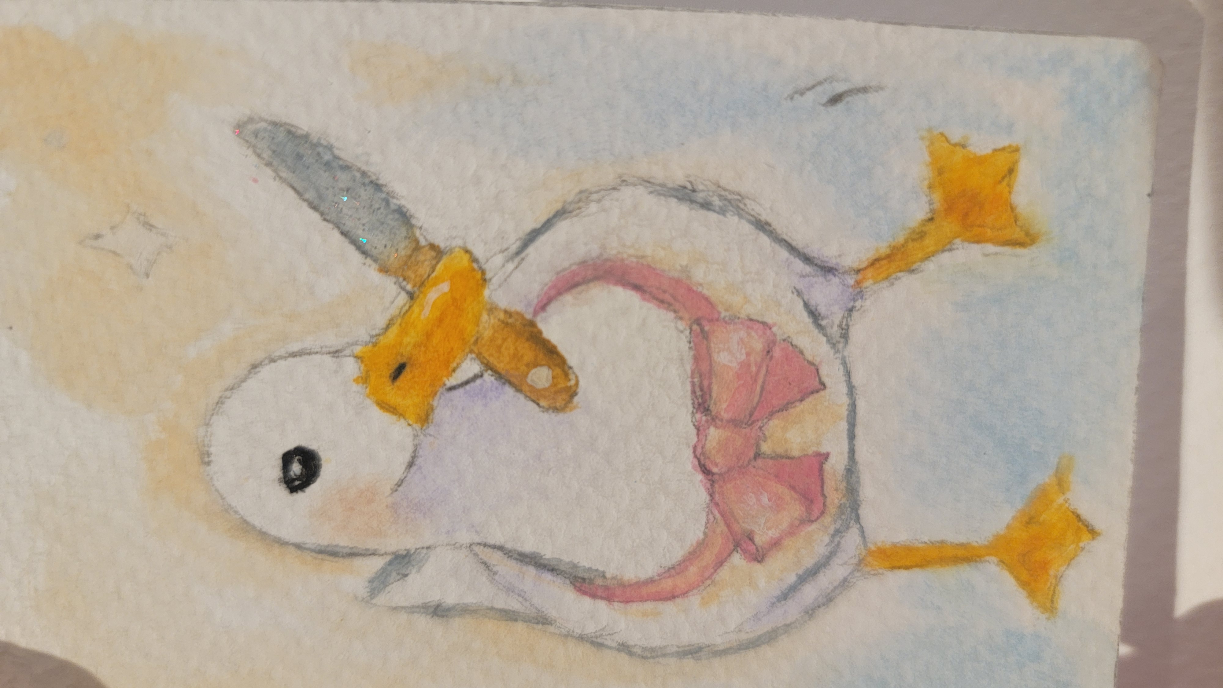 Peace was never a Duck aceo art card thumbnail 2