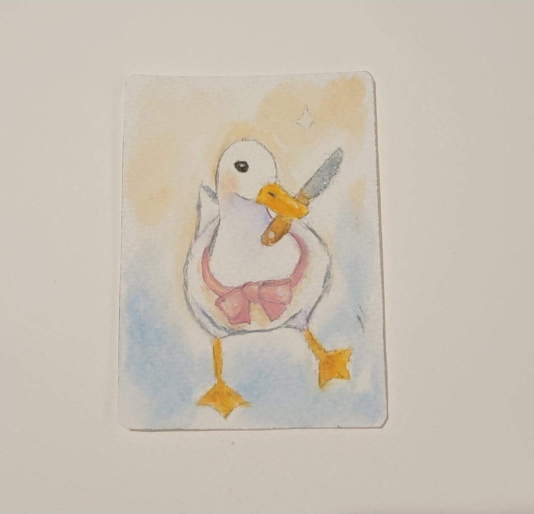 Peace was never a Duck aceo art card thumbnail 1