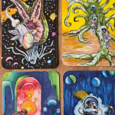 Space Bundle aceo art card thumbnail 2