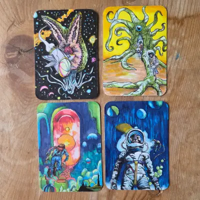 Space Bundle aceo art card thumbnail 1