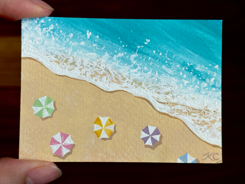 Tiny Umbrellas aceo art card