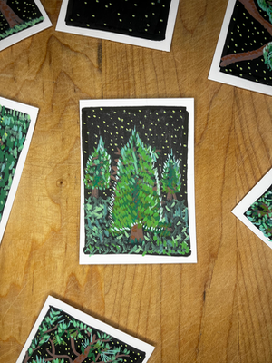 Midnight Pines aceo art card thumbnail 1