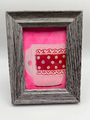 Red Polka dots aceo art card thumbnail 2