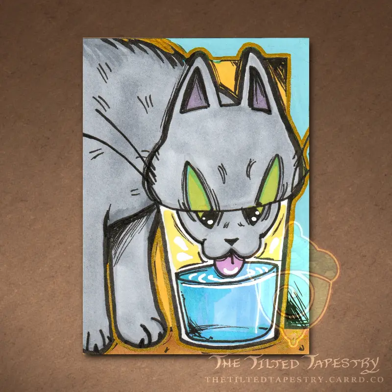Slorp (Cats Cats Cats Collection) aceo art card