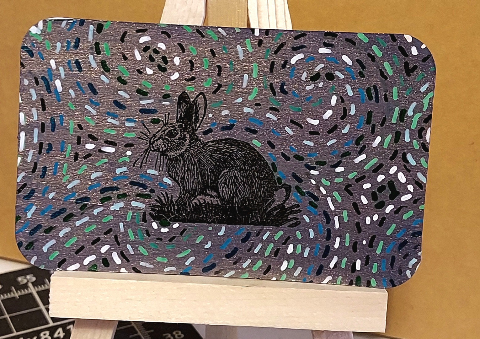Whimsical Rabbit aceo art card