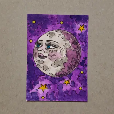la luna aceo art card thumbnail 1