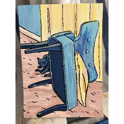 Accidents Happen aceo art card thumbnail 1