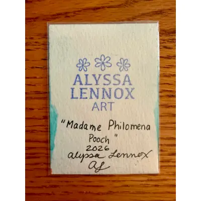 Madame Philomena Pooch aceo art card thumbnail 2