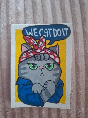 We Cat Do It aceo art card thumbnail 1