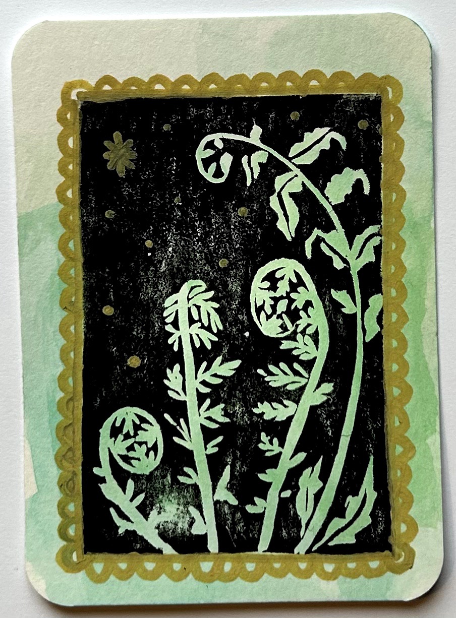 Fiddlehead 4 aceo art card