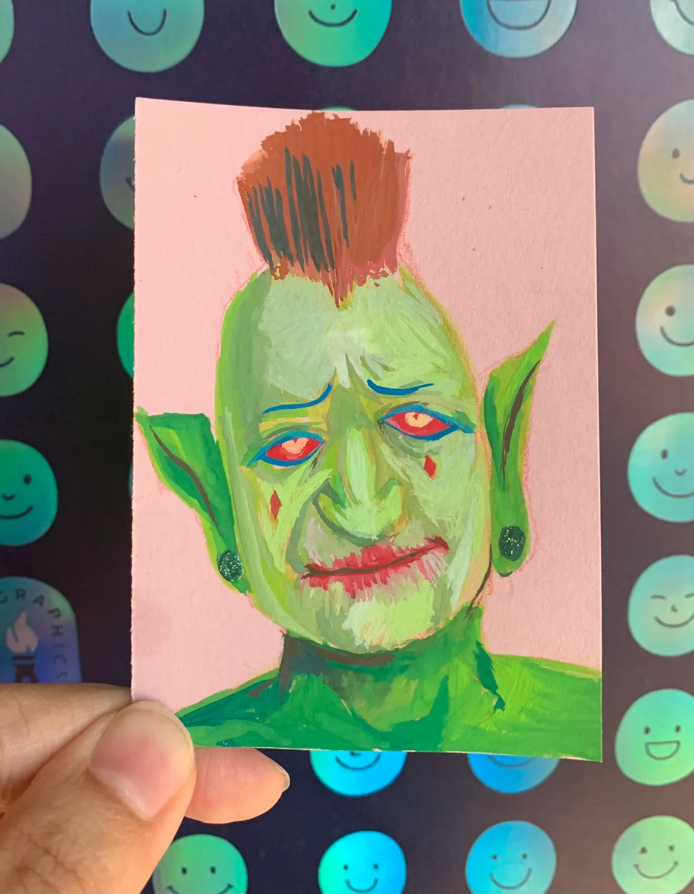 Goblin Clown 5/7 - Punky aceo art card
