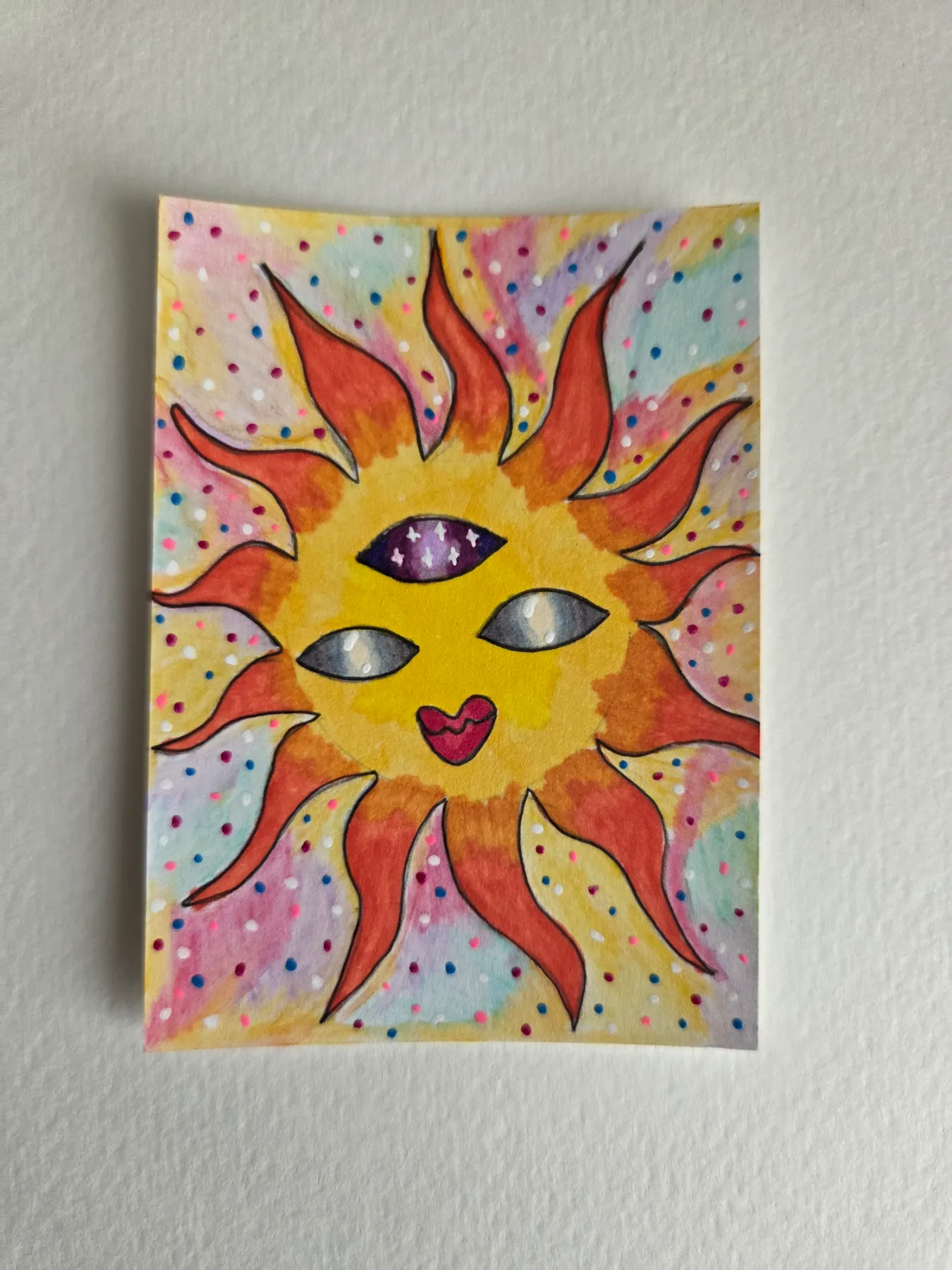 The Funk-y Sun aceo art card