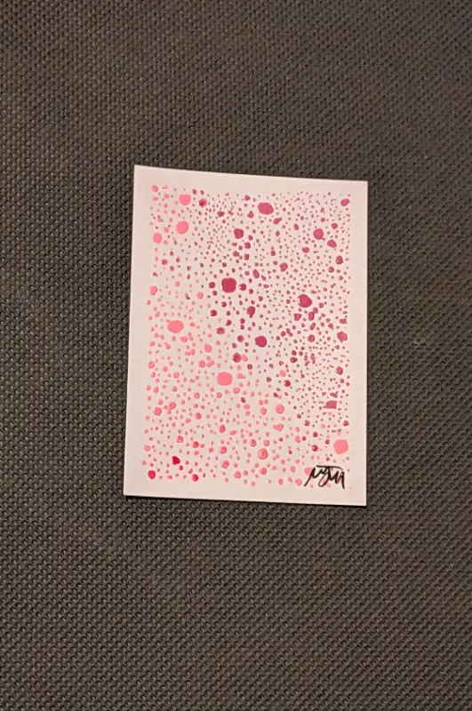 ACEO Original - Pink dots aceo art card