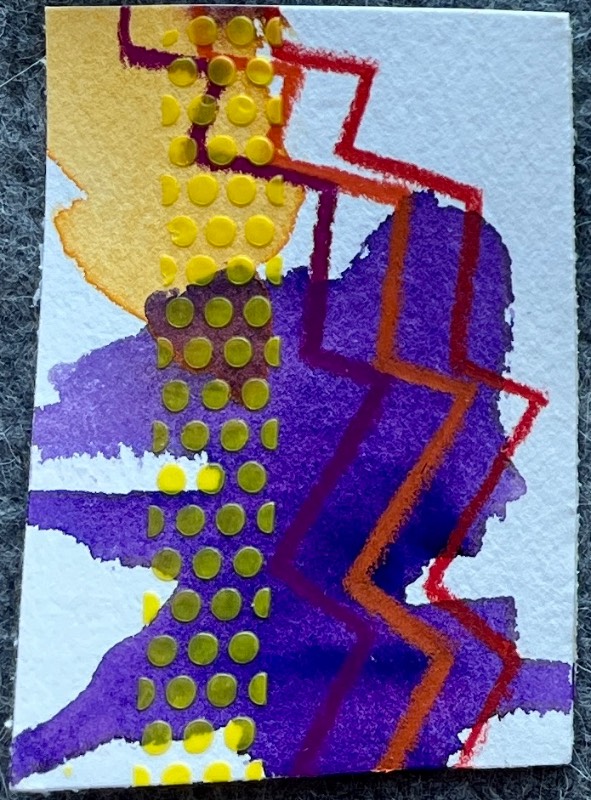 Purple/Yellow 2 aceo art card