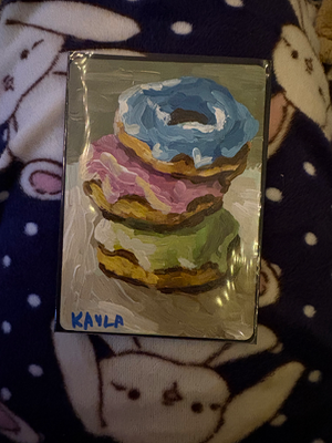 Donut Stack aceo art card thumbnail 1