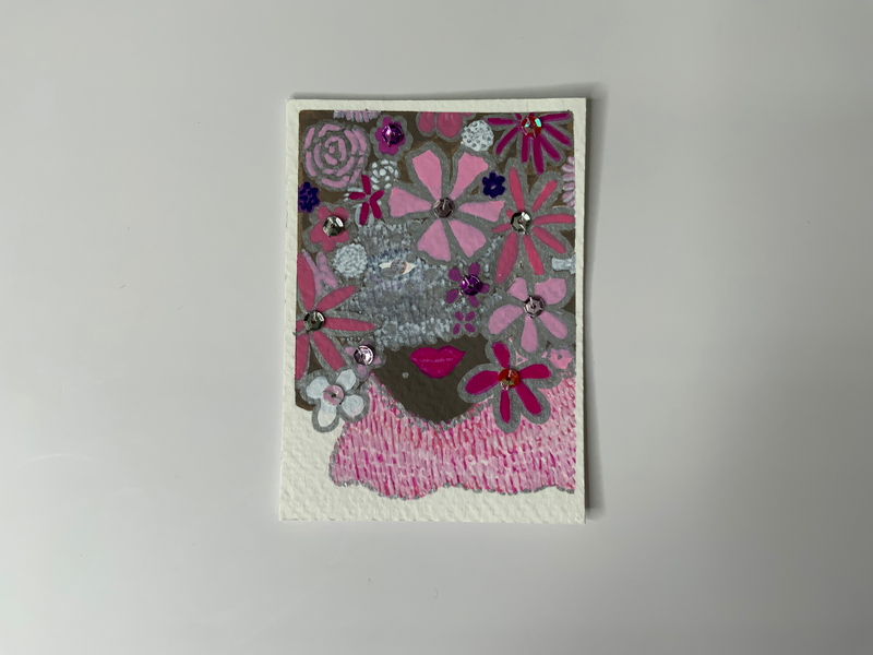 Floral Crown aceo art card