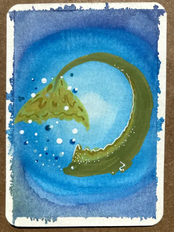 Sea Spiral aceo art card