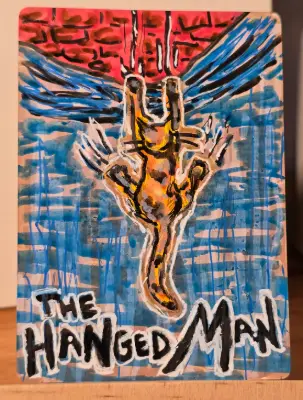 The Hanged Man aceo art card thumbnail 2