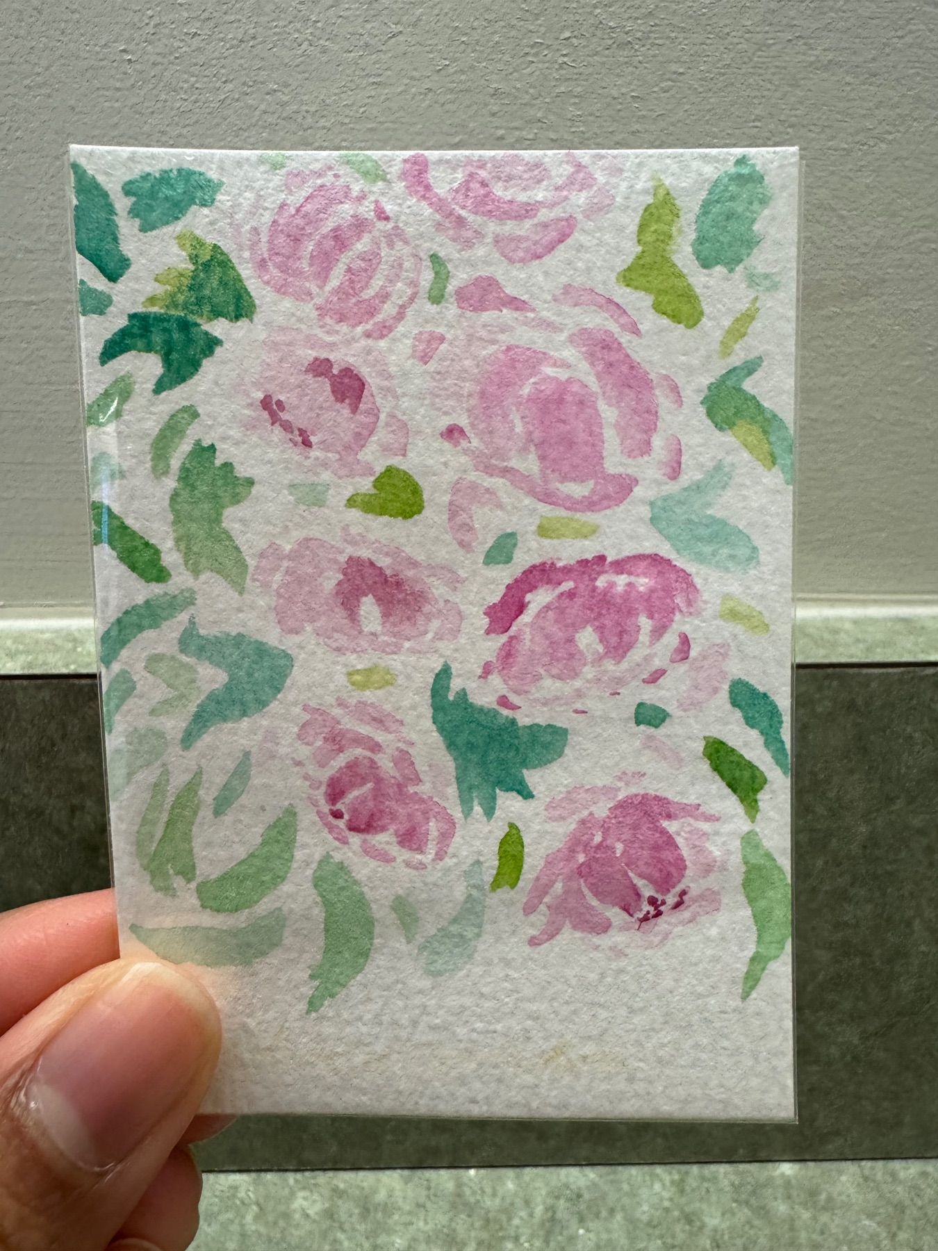 Peonies Delight aceo art card