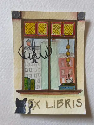Bookplate No. 1 aceo art card thumbnail 3