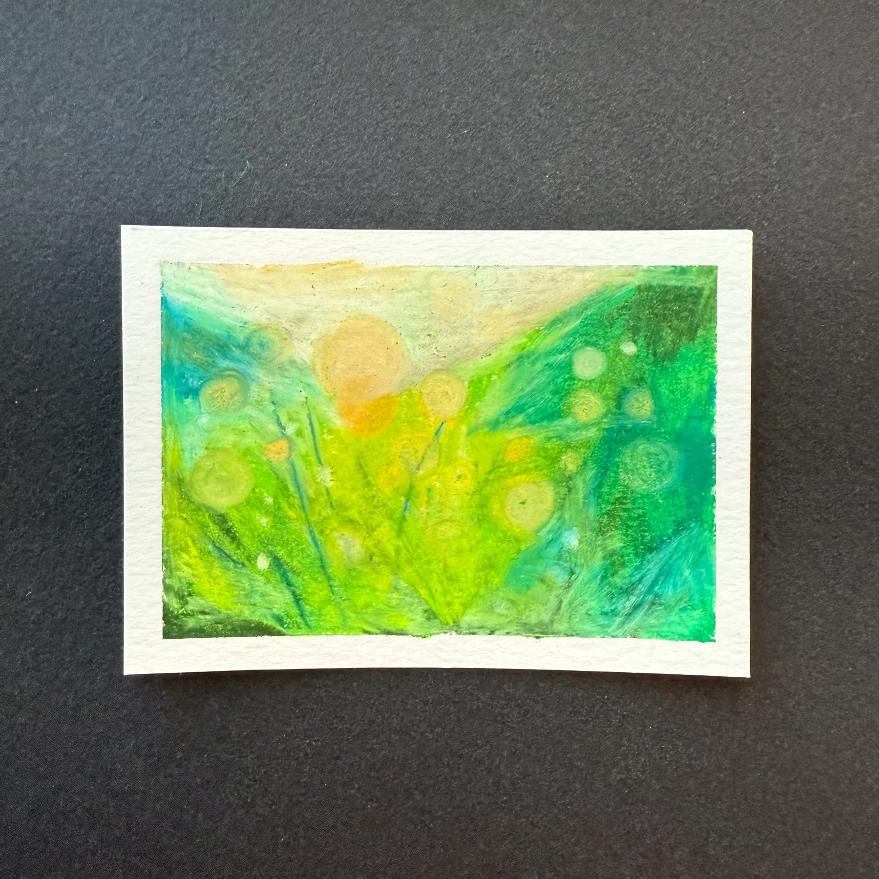blurred light aceo art card
