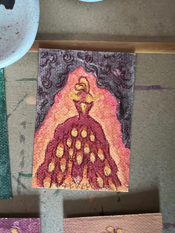 Original Phoenix On Fire ACEO #5/6 Mystical Phoenix Series aceo art card