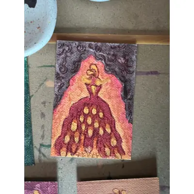 Original Phoenix On Fire ACEO #5/6 Mystical Phoenix Series aceo art card thumbnail 1