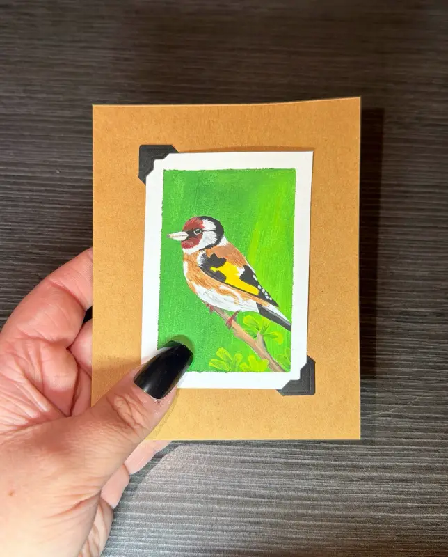 ACEO Original Acrylic Painting Bird Series by Emily aceo art card