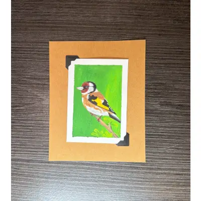 ACEO Original Acrylic Painting Bird Series by Emily aceo art card thumbnail 2